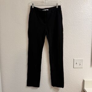 Diane Von Furstenberg Libbie Pants size 4 Black Ponte Knit Stretch Straight